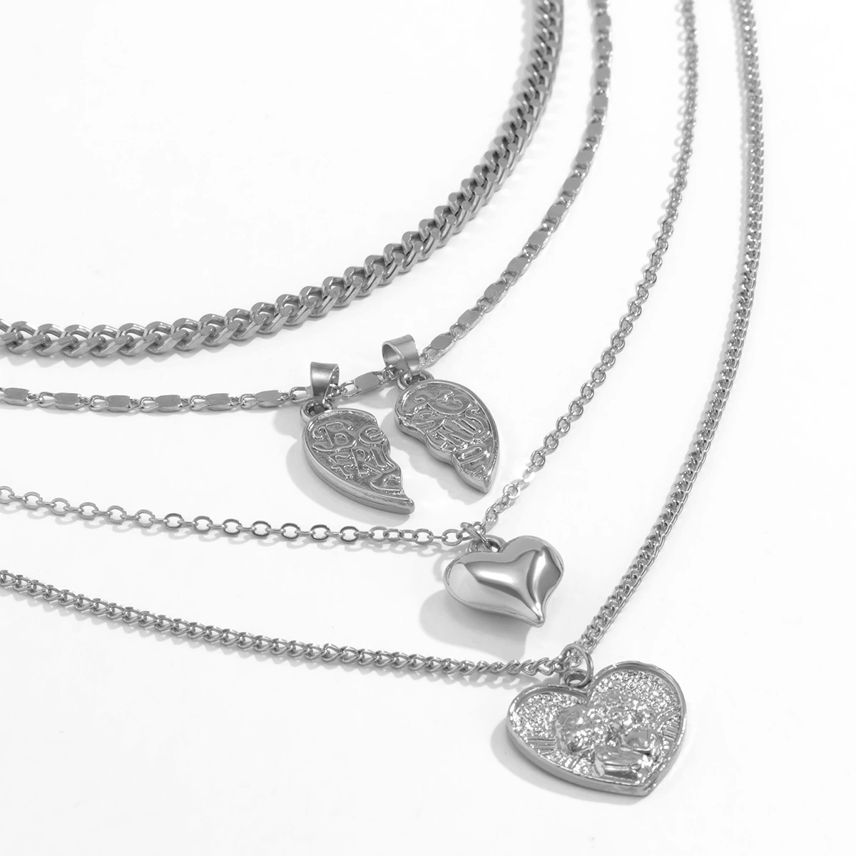 Cross-border Jewelry Letter Heart Pendant Multi-layer Clavicle Necklace