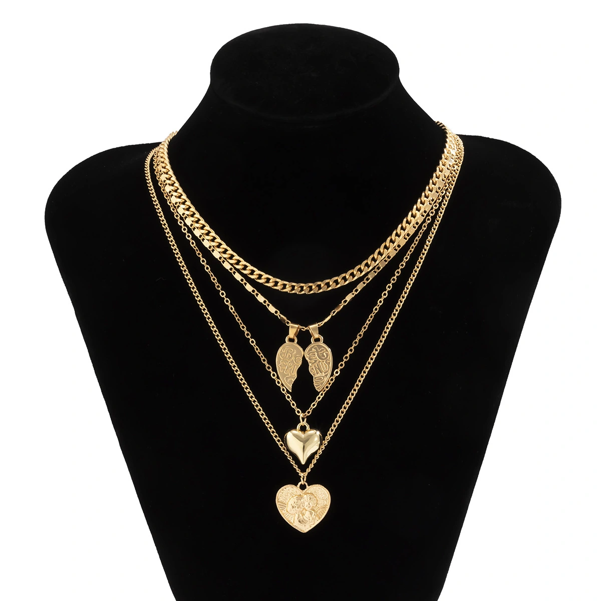Cross-border Jewelry Letter Heart Pendant Multi-layer Clavicle Necklace