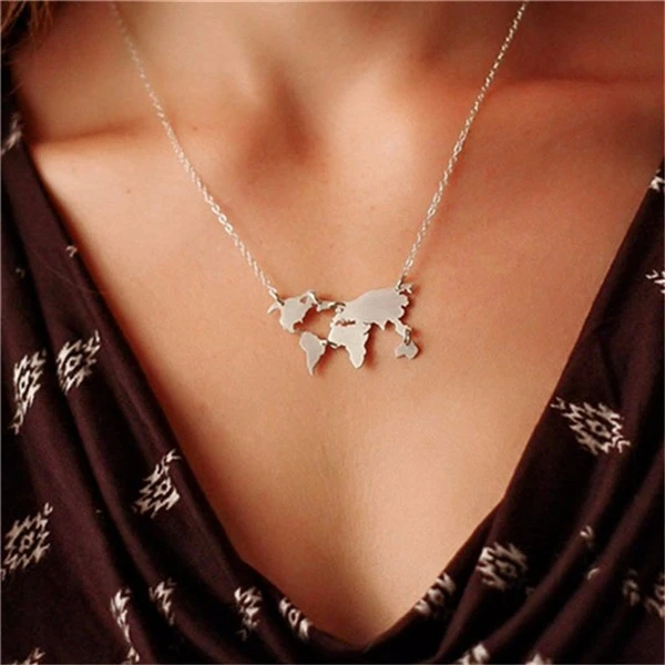 Personality Exaggerated World Combination Pendant Necklace