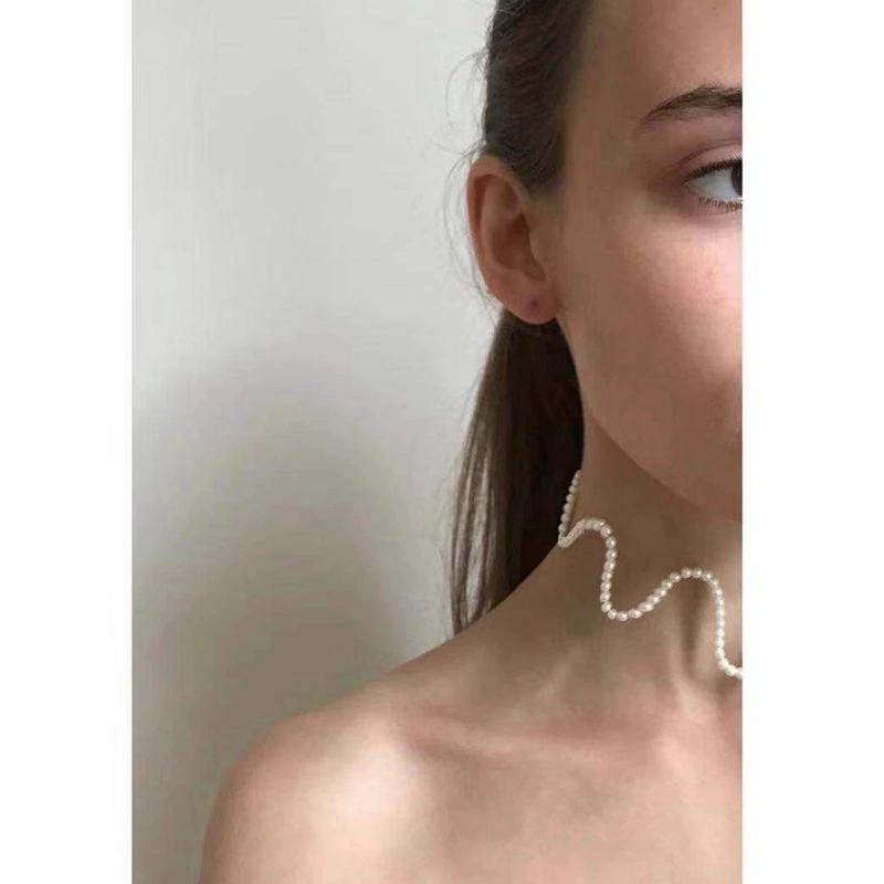 Gooseneck Hand-woven Pearl Necklace And Clavicle Chain