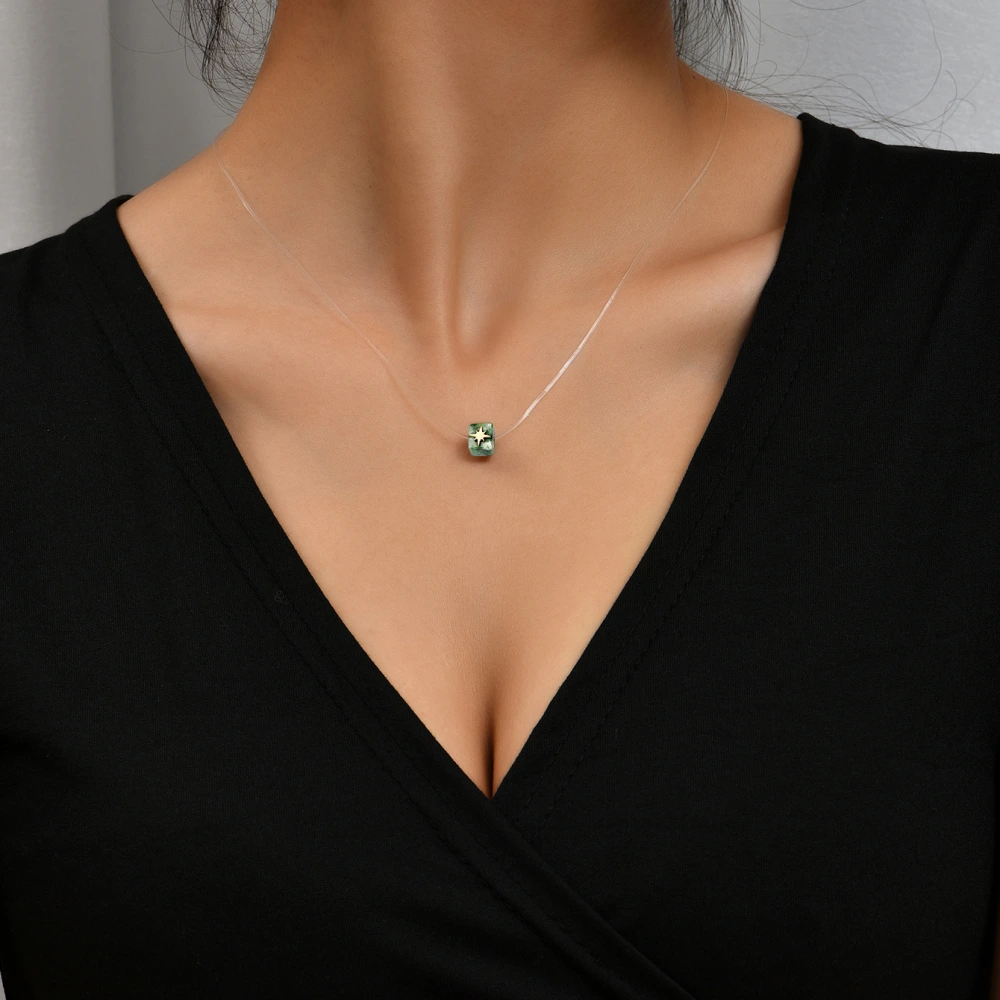 Simple Invisible Transparent Fishing Line Neck Chain Clavicle Chain Necklace