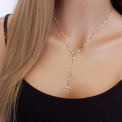 Fashion Personality Trendy Exaggerated Retro Cross Pendant Clavicle Necklace