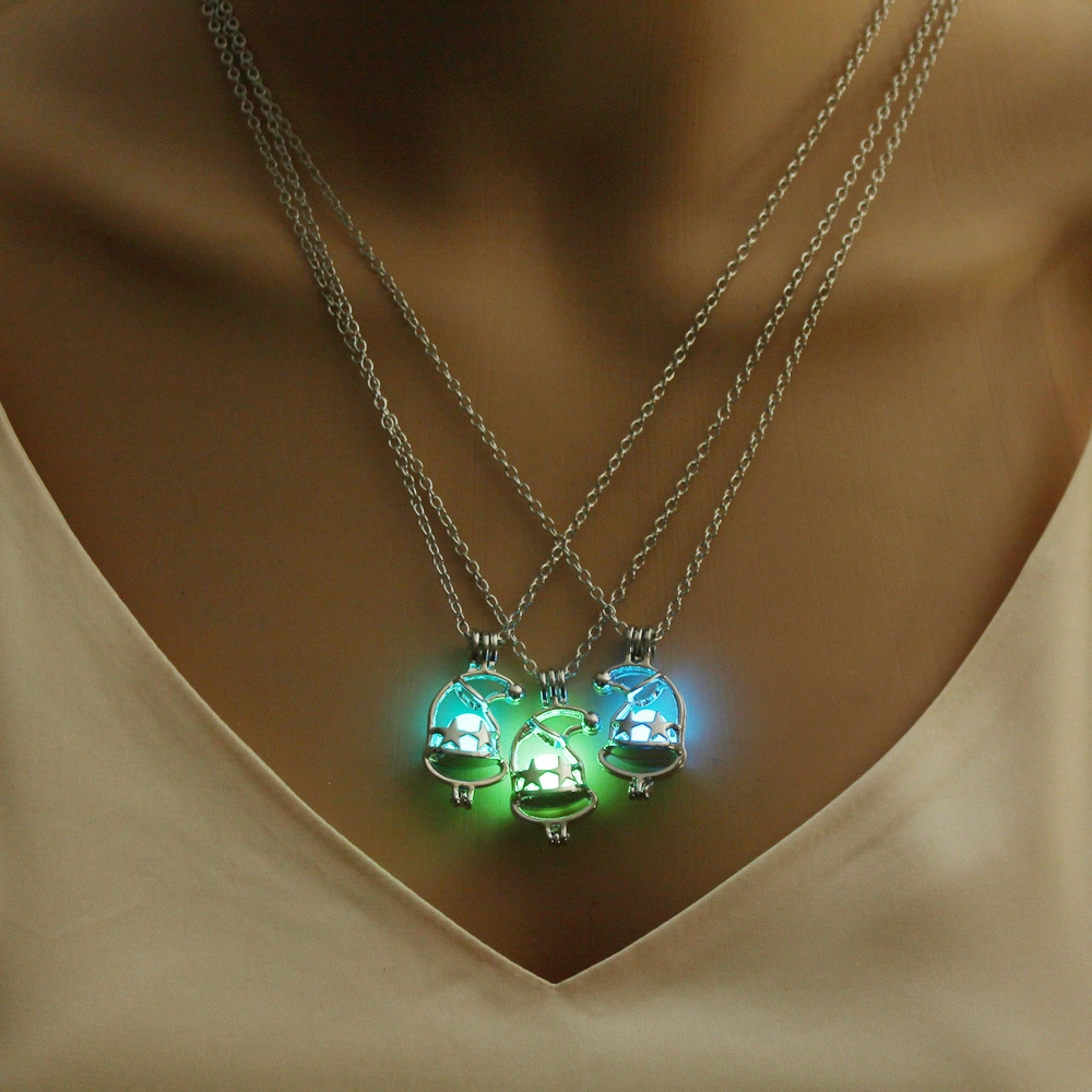 Creative Diy Christmas Hat Luminous Necklace