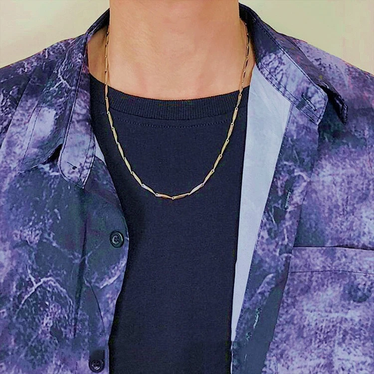 Diamond Stick Chain Simple Cuban Necklace Male Trendy Hip-hop Wild Female Clavicle Chain