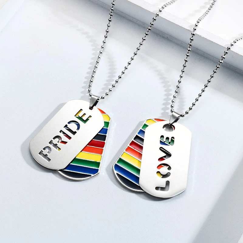 LGBT Pride Love Rainbow Double Layer Pendant Necklace