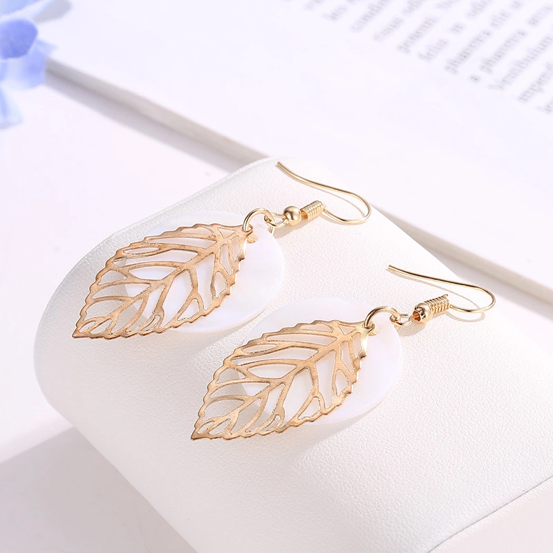 All-match Geometric Earrings Natural Shell Leaf Combination Earrings Earrings Earrings