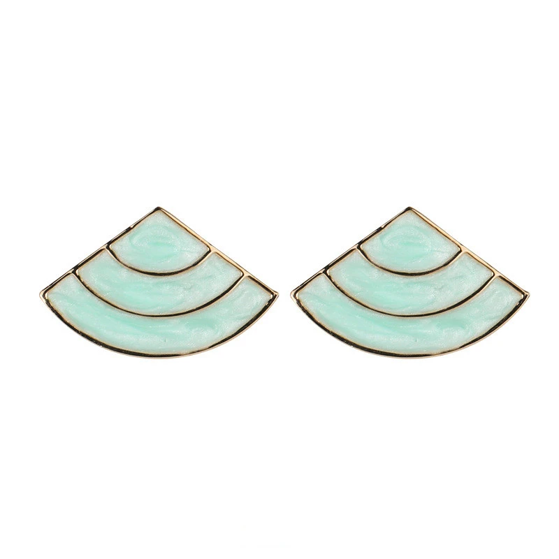 New Creative Fashion Earrings Simple Geometric Fan-shaped