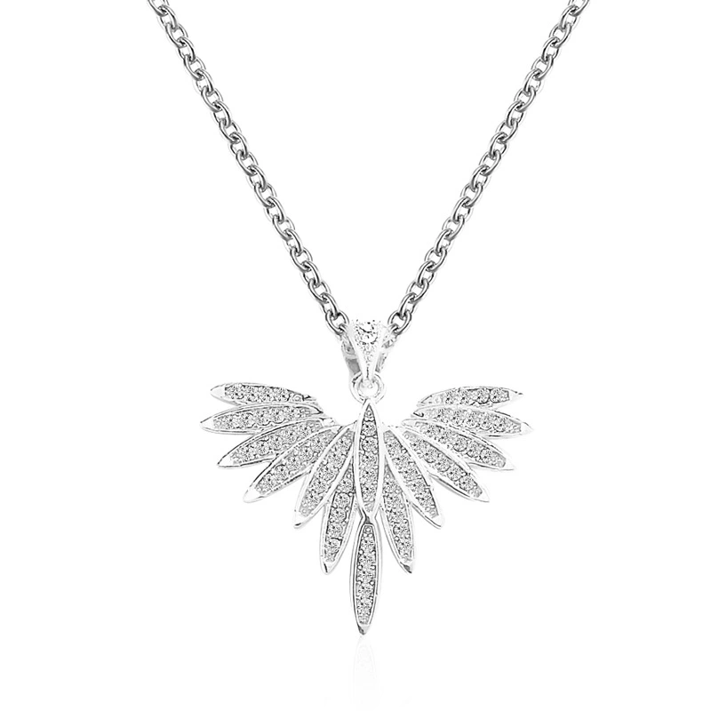 Simple Diamond Wings Necklace Japan And South Korea