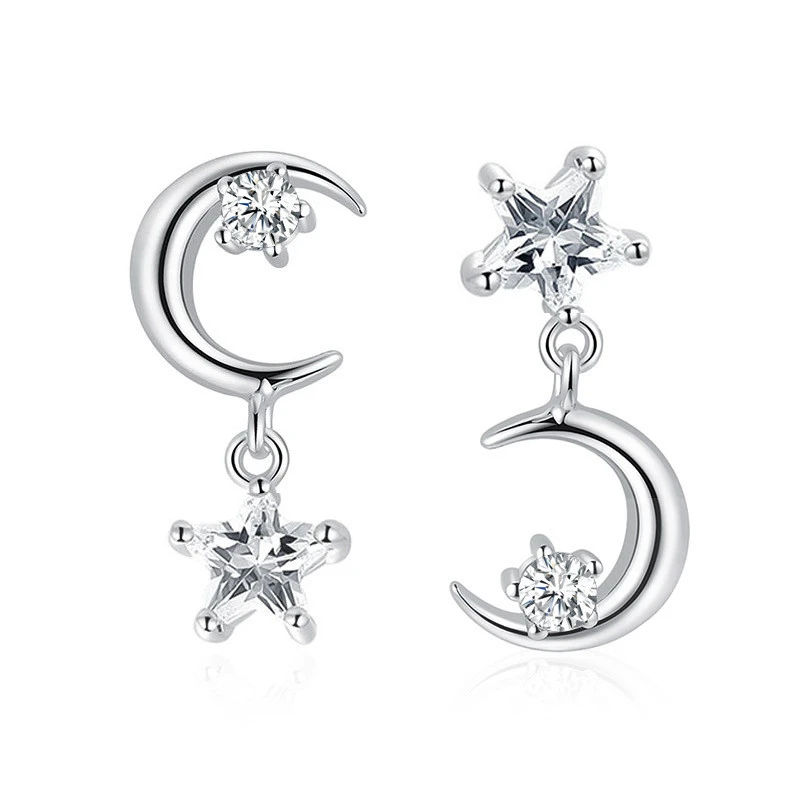 Korean Style Sweet Asymmetric Earrings Female Classic Five-pointed Star