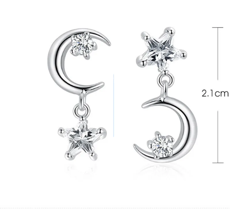 Korean Style Sweet Asymmetric Earrings Female Classic Five-pointed Star