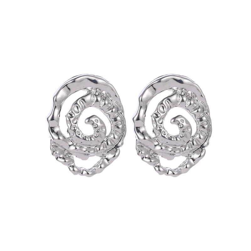 Exaggerated Swirl Snail Irregular Retro Stud Earrings