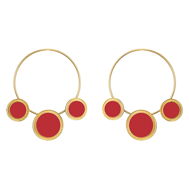 Ladies Street Fashion Punk Style Big Circle Earrings