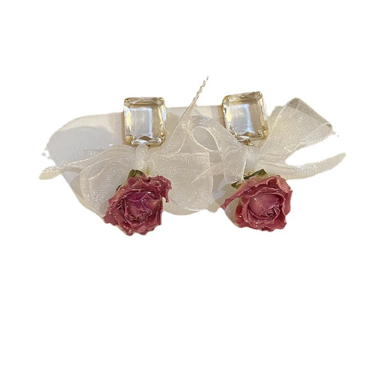 Net Red Girl  Flower Earrings Earrings