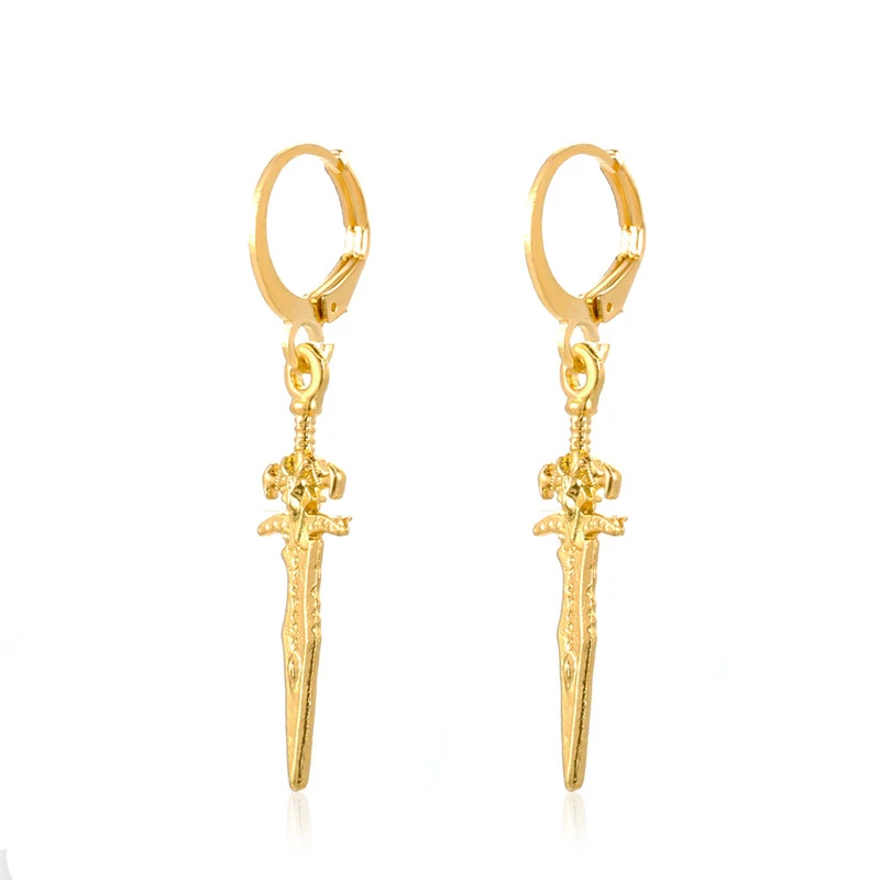 Hip-hop Trend Cross Sword Earrings Couple Creative Long Earrings Earrings