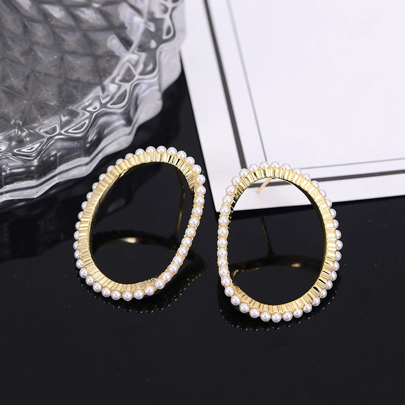 Fashion Trend Earrings Simple Personality Metal Texture Earrings Circle