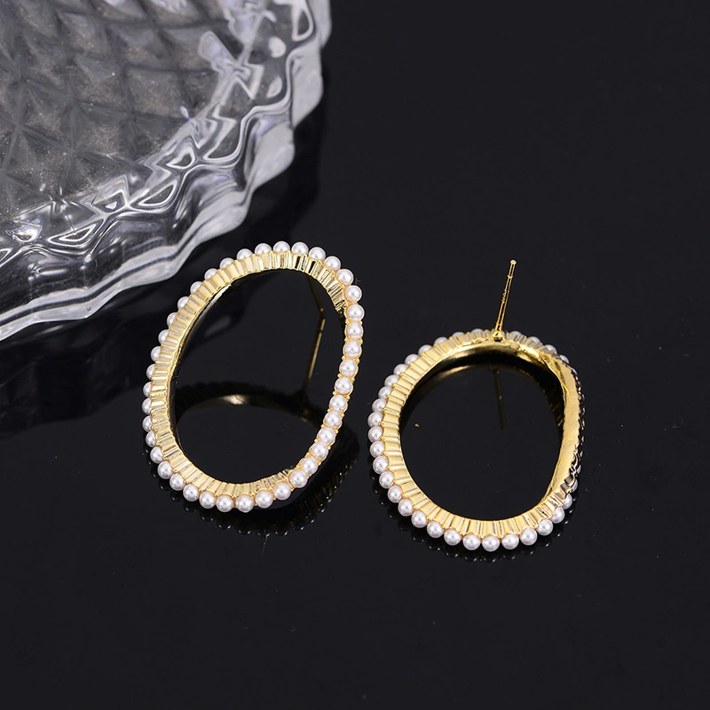 Fashion Trend Earrings Simple Personality Metal Texture Earrings Circle
