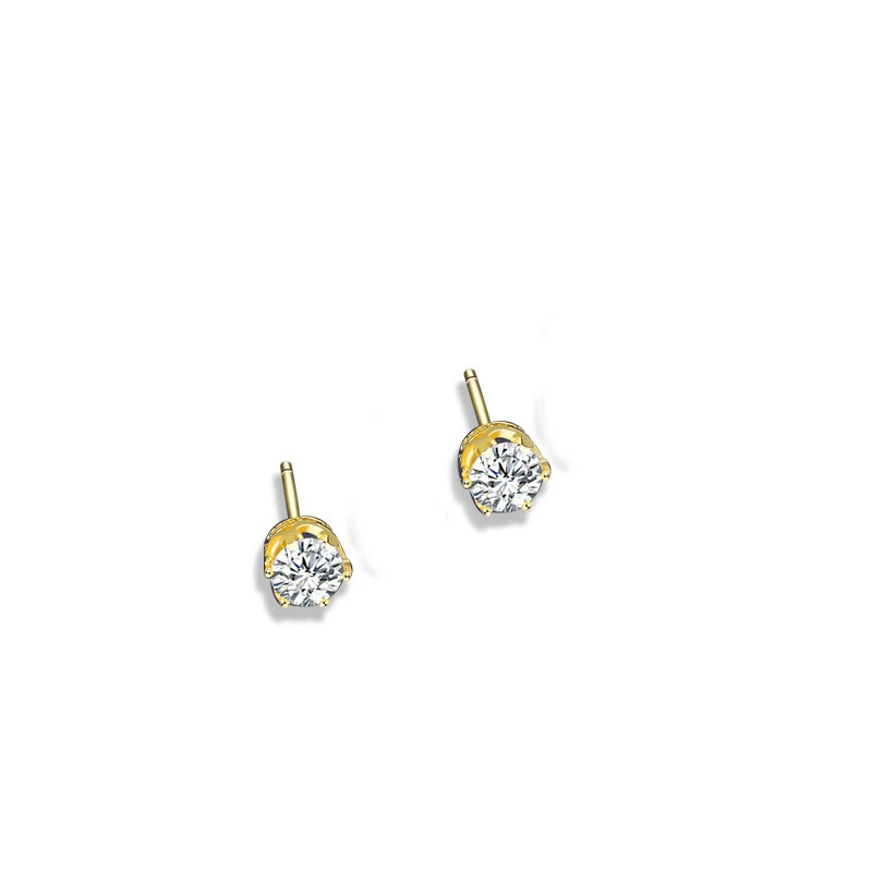 Fashion S925 Sterling Silver Crown Six Prong Earrings