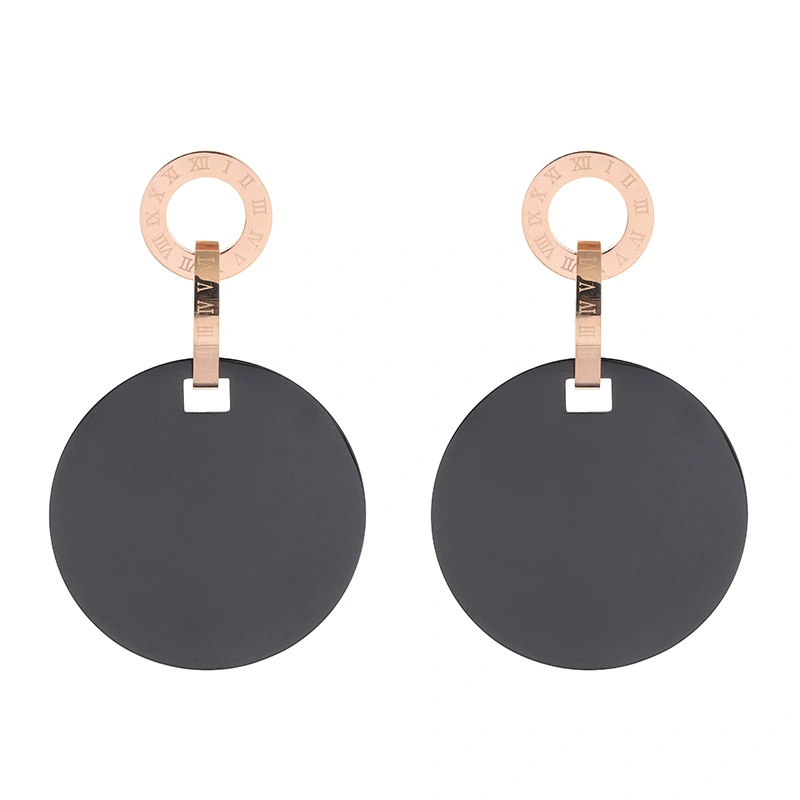 Titanium Steel Earrings Female Rose Gold Earrings Korean Version