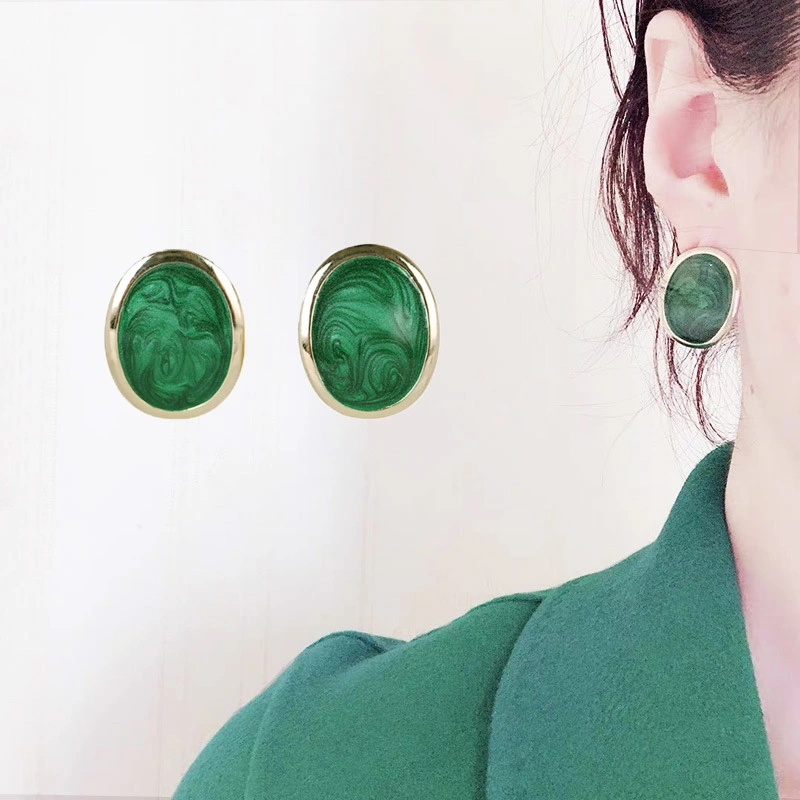 Vintage Green French Palace Style Earrings Earrings