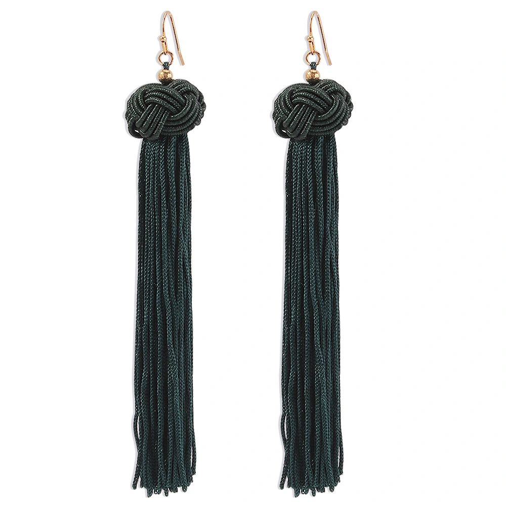 Bohemian Holiday Style Earrings Atmospheric Woven Cotton Thread