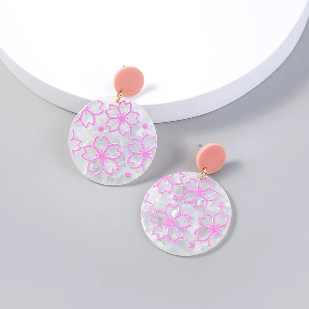 Accessories Brilliant Flower White Acrylic Earrings