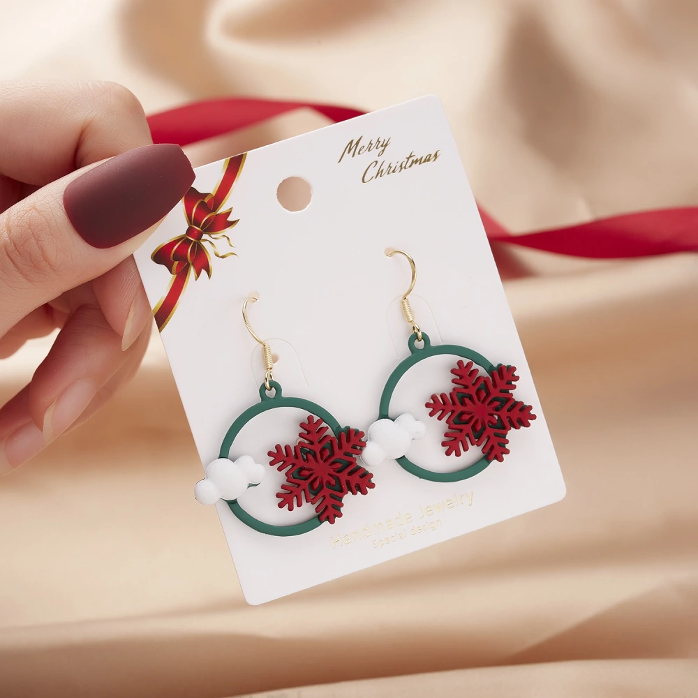 Foreign Trade Fashion Christmas Gingerbread Man Snowflake Earrings