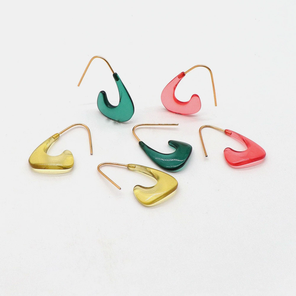 Acrylic Color Morandi Transparent Candy Earrings