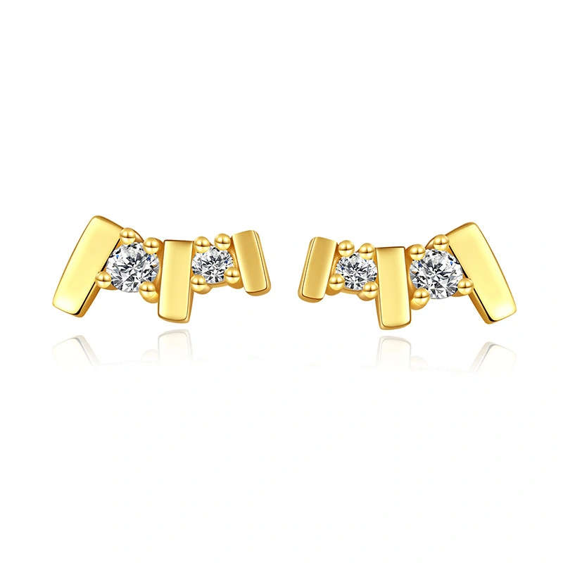 S925 Silver Geometric Square Earrings Women's Zircon Earrings With Diamonds