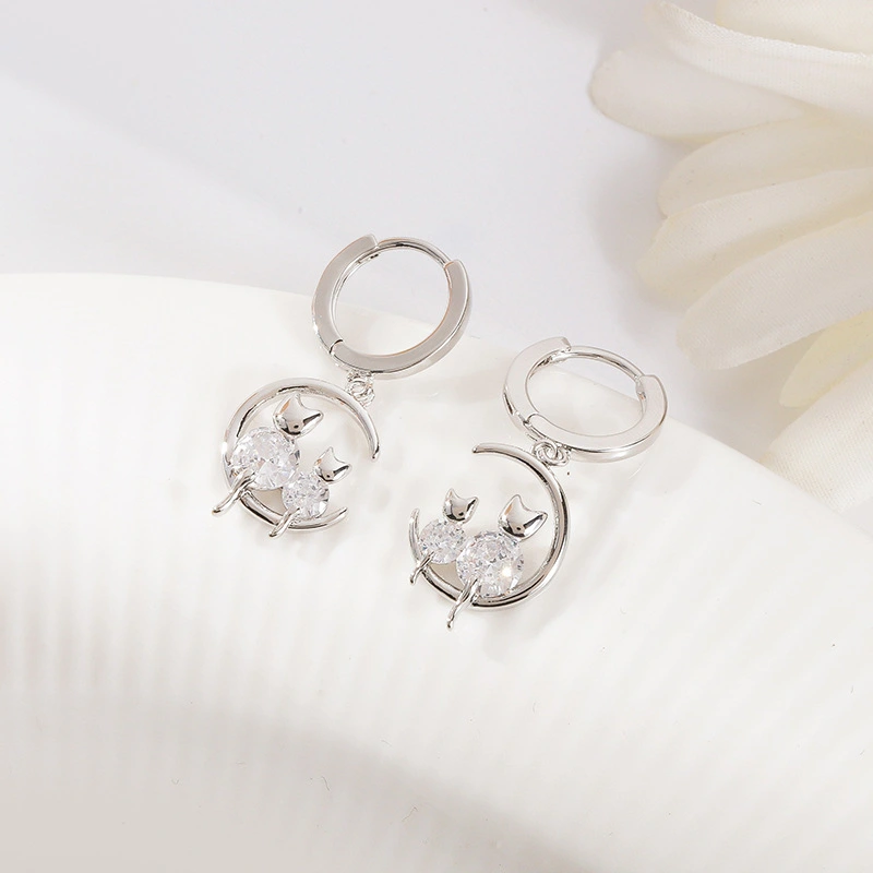 Personalized Owl Earrings Gold-plated With Zircon