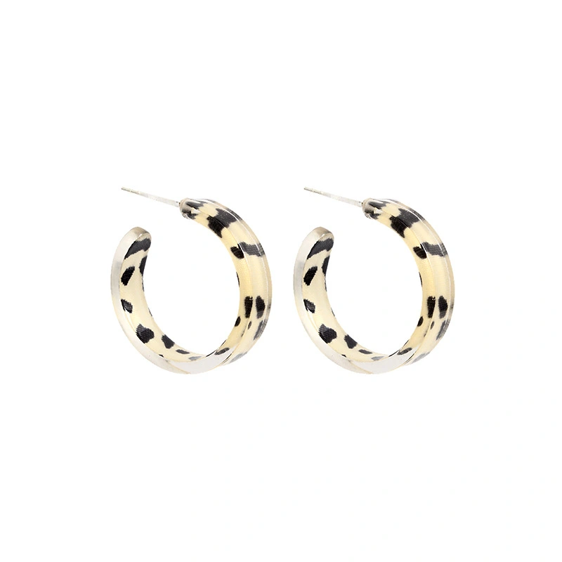 Geometric Leopard Print Spot Acrylic Earrings Temperament Simple Earrings