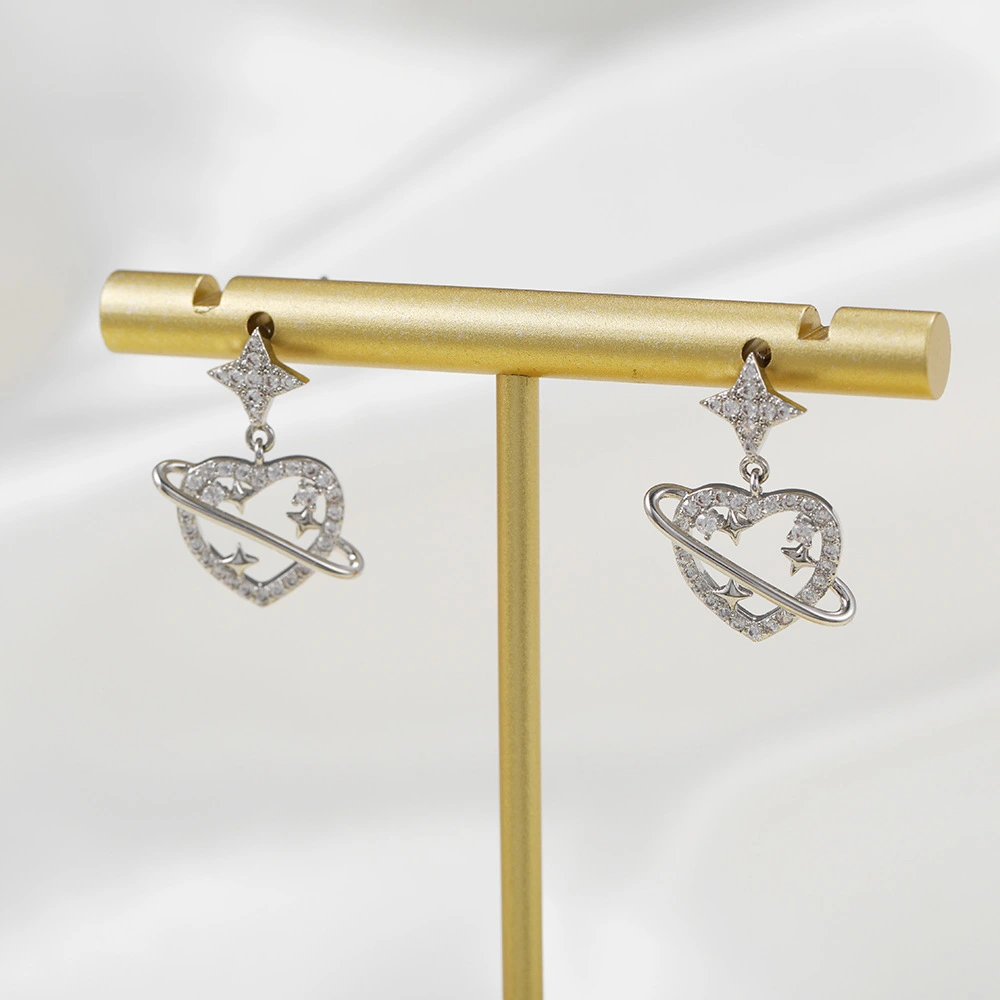 Heart-shaped Earrings, Gold-plated Copper And Color-preserving Jewelry