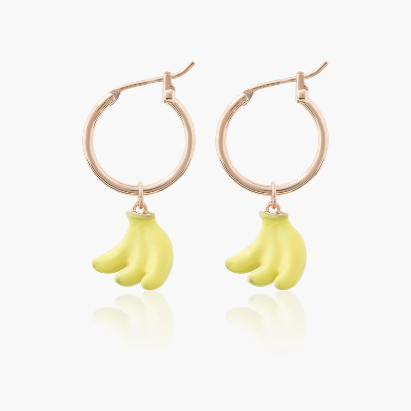 Fruit Banana Earrings S925 Silver Post