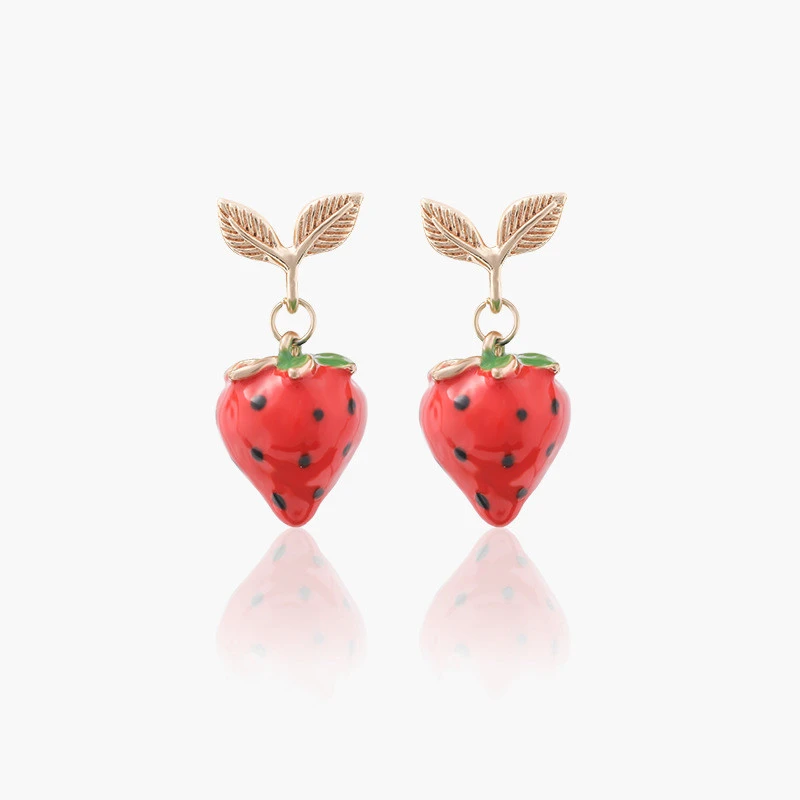 Fashion Personality Strawberry Earrings S925 Silver Needle Earrings