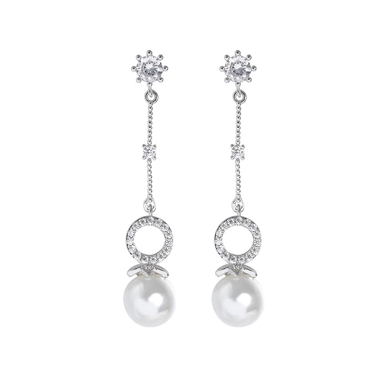 Pearl Earrings Female Long Temperament New Style 