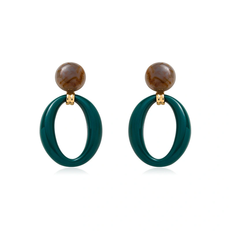 Green Looks Good Summer Cool Hollow Ring Earrings