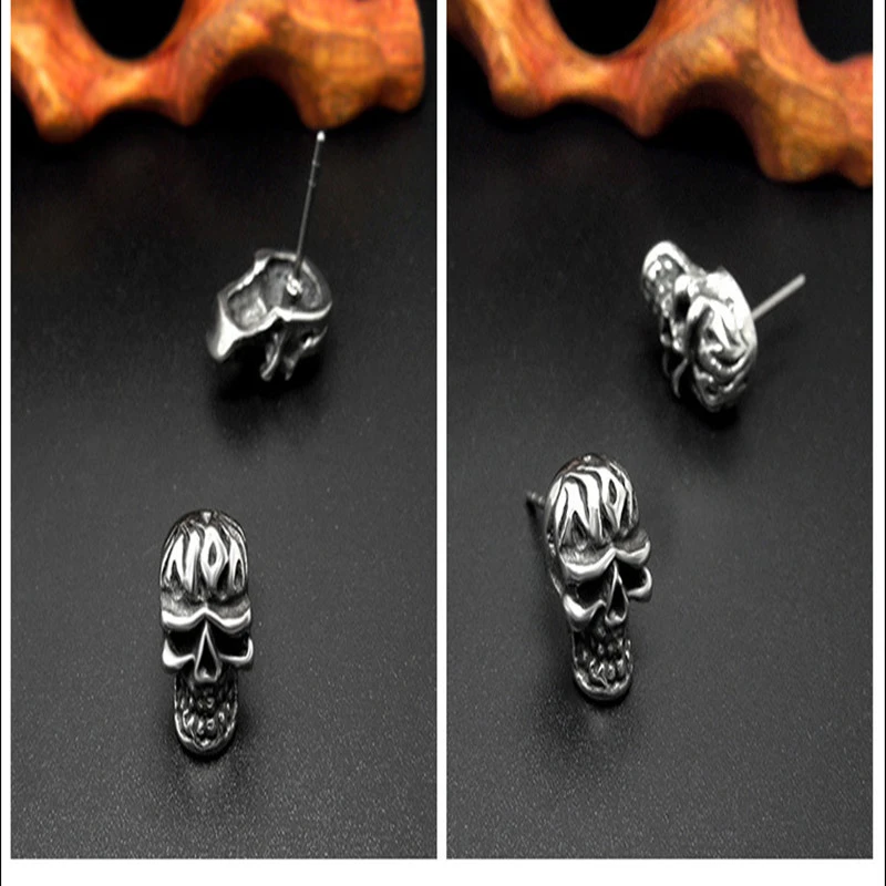 Skull Ghost Head Stud Earrings