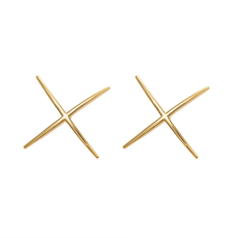 Female Real Gold-plated Design Sense Simple Geometric Earrings