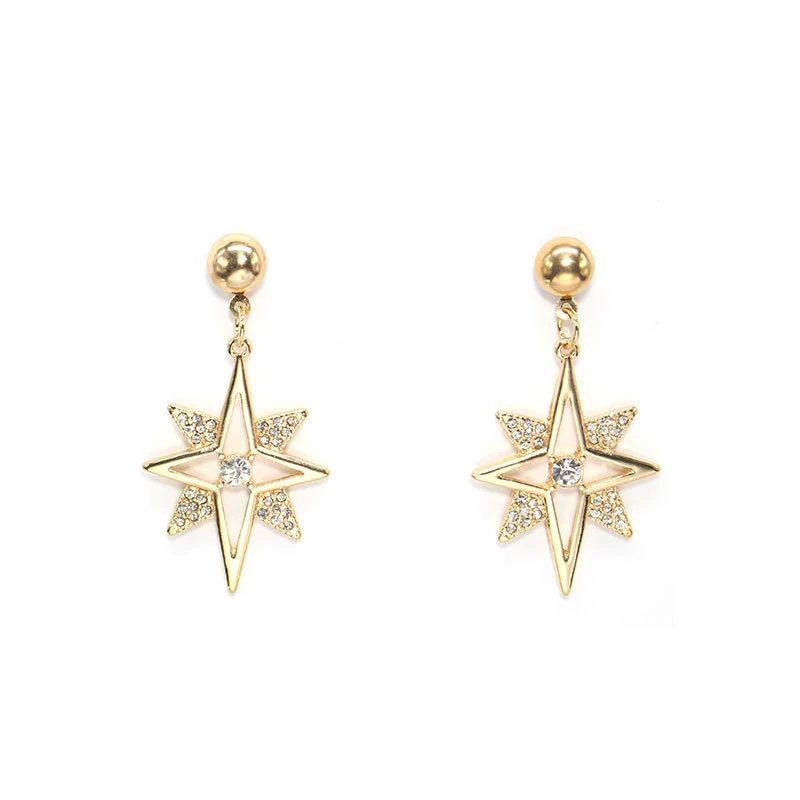 Eight-pointed Star Diamond Earrings Are Fashionable And Elegant