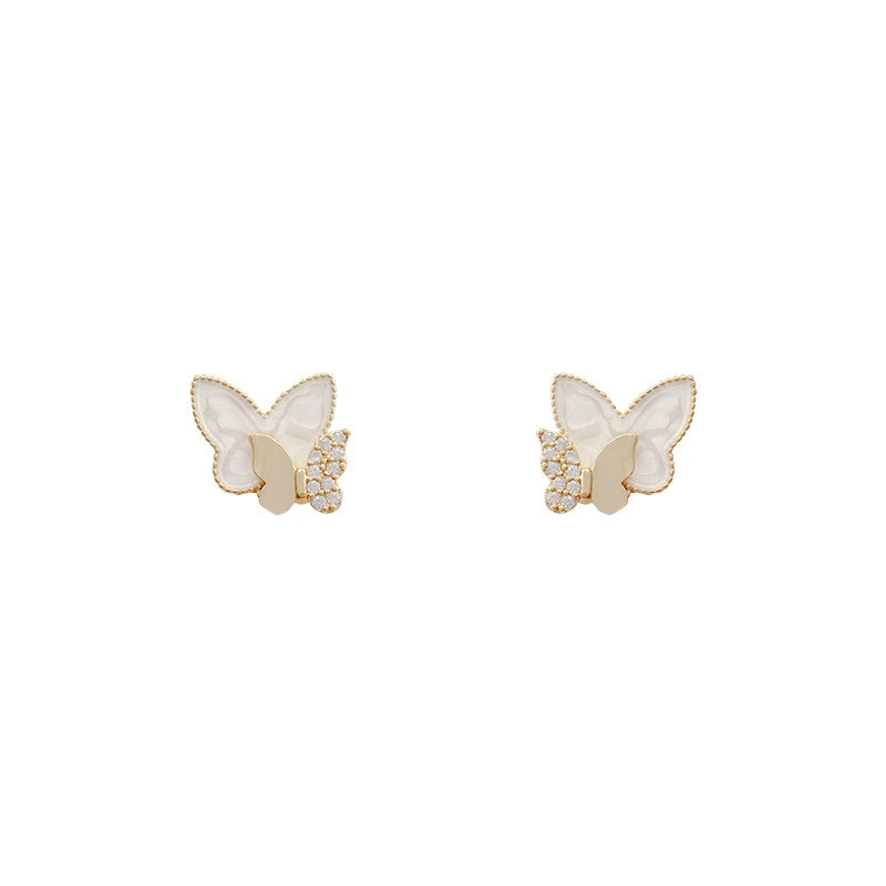 Double Butterfly Female Ins Niche Design Sense Net Red Earrings