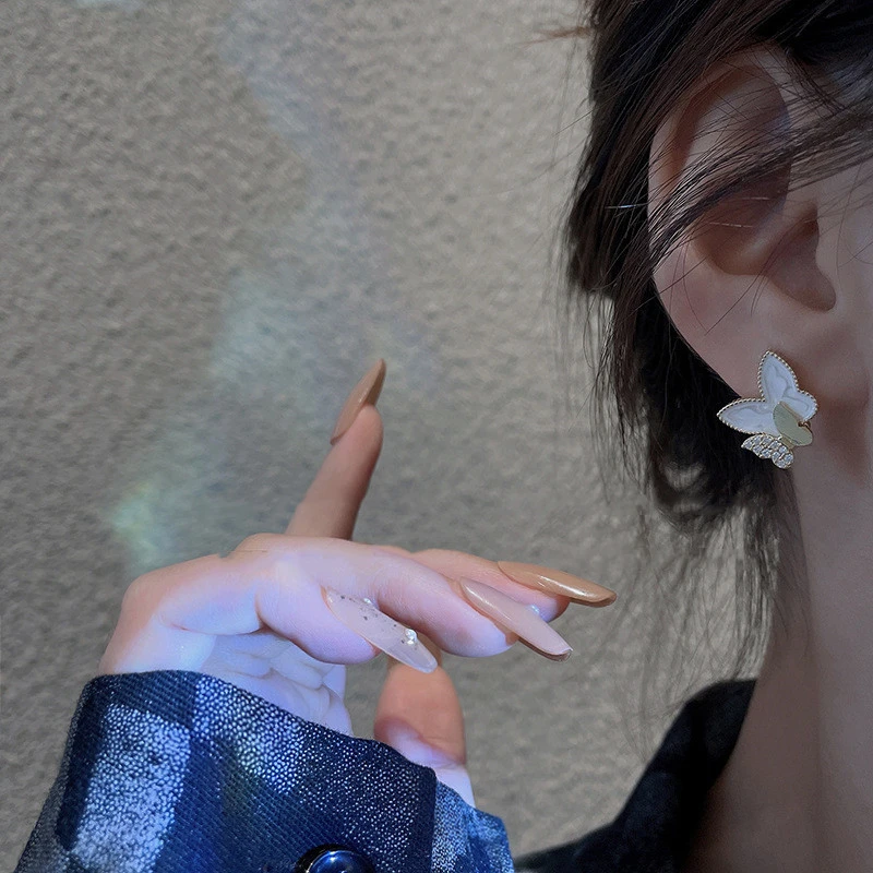 S925 Silver Needle Light Luxury Peach Heart Zircon Earrings Women