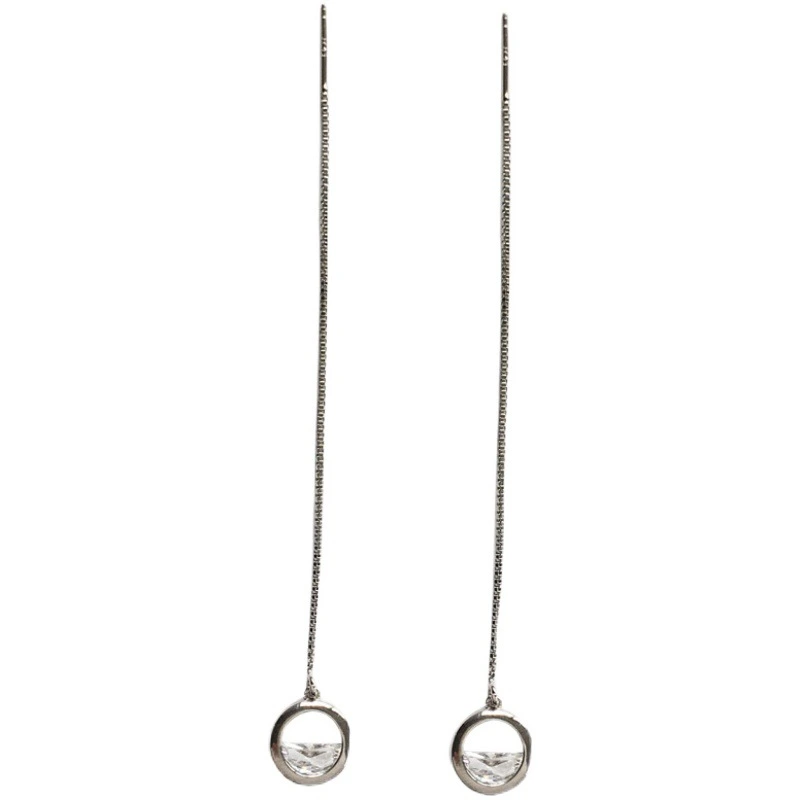 Temperament Simple And Fashionable Round Pendant Ear Line Creative Adjustable Earrings