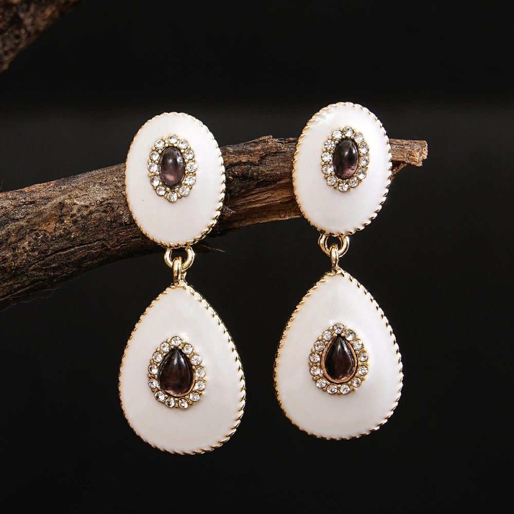 European And American Fashion Drop-shaped Amethyst Earrings