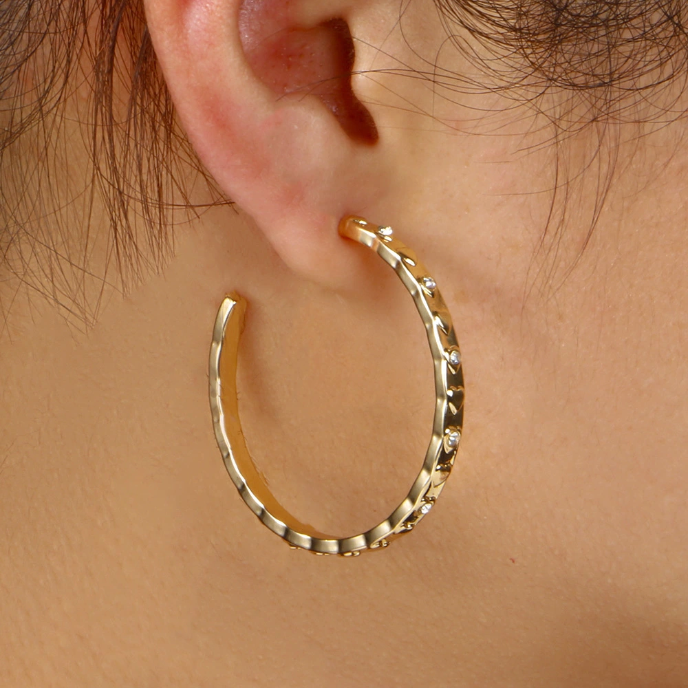 Metal Circle Earrings Personality Cold Wind Exaggerated Large Circle Earrings