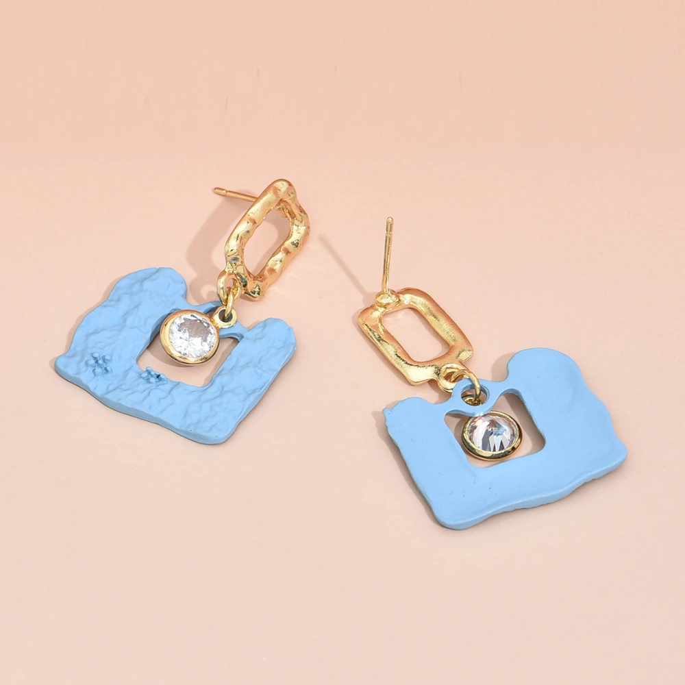 Summer New Style Square Candy Color Geometric Earrings