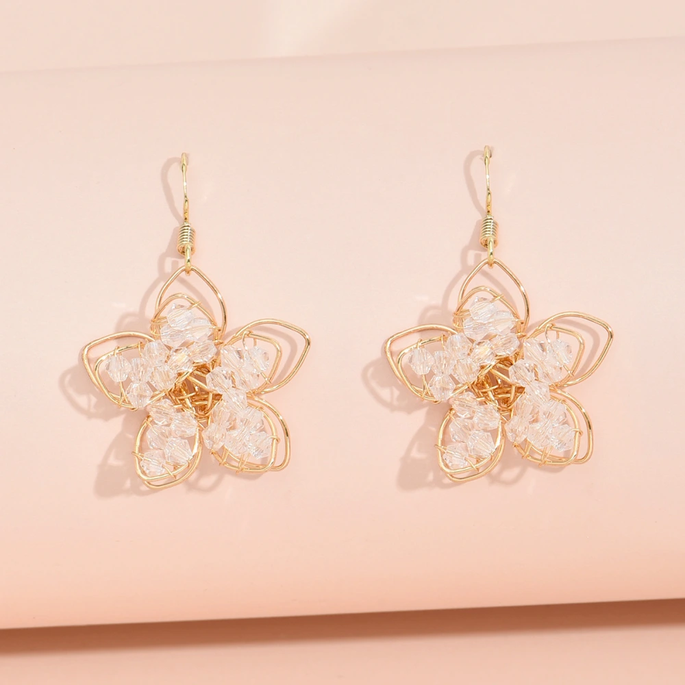 Creative Mini Five-pointed Star Crystal Flower Earrings