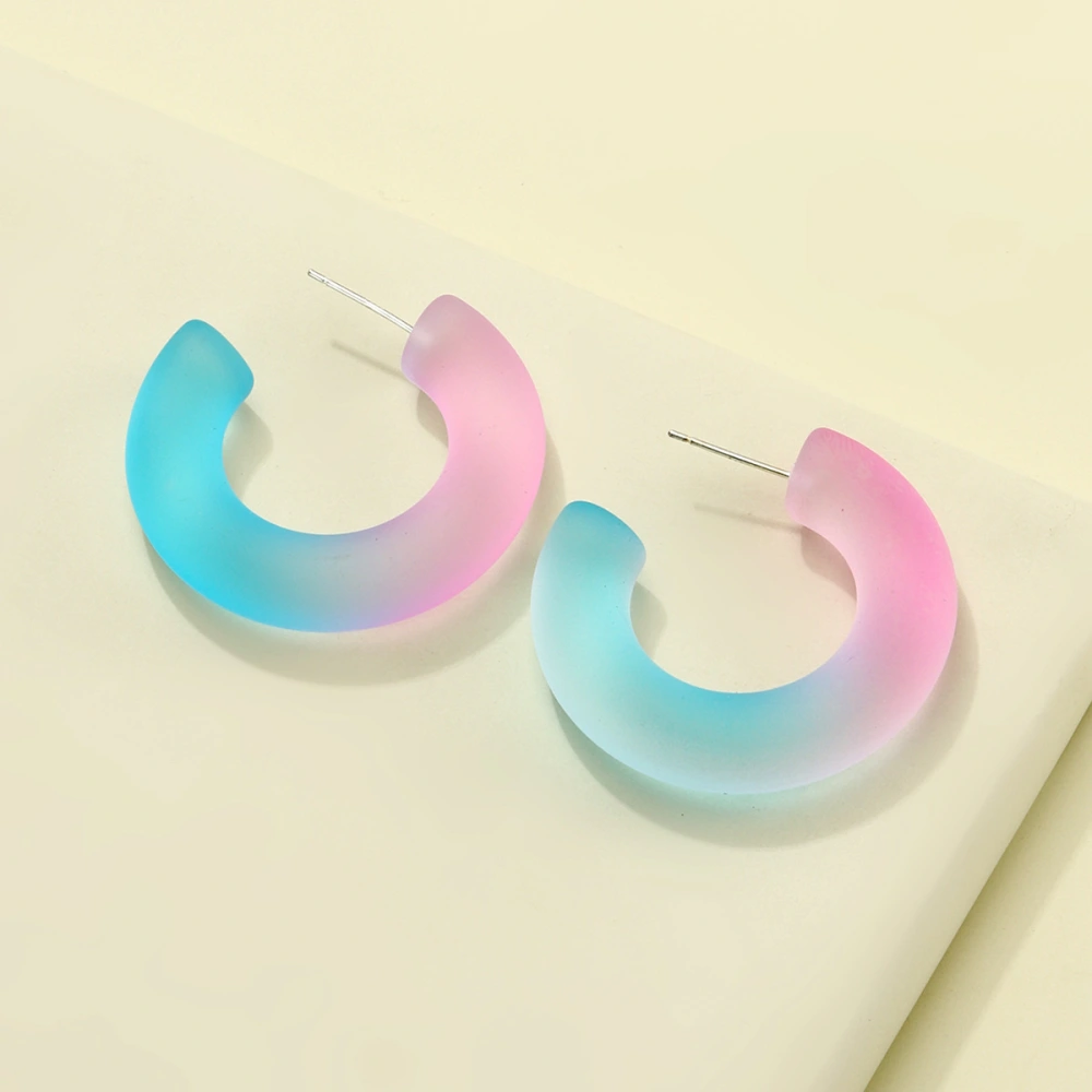  New Gradient Jelly Color Earrings Acrylic Frosted