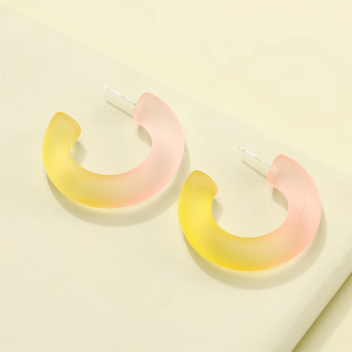  New Gradient Jelly Color Earrings Acrylic Frosted