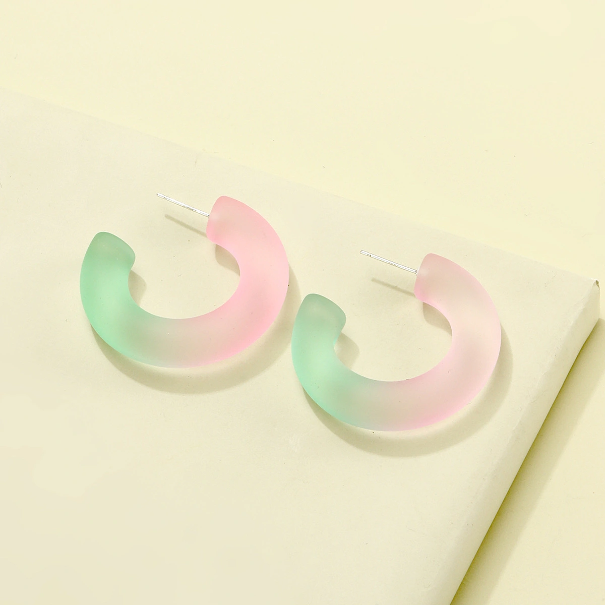  New Gradient Jelly Color Earrings Acrylic Frosted