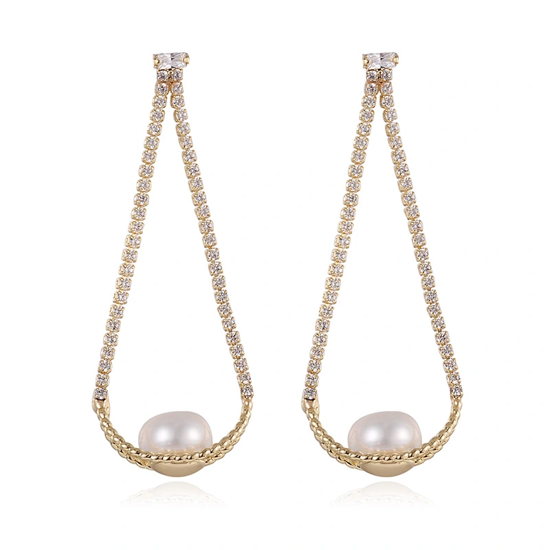 Temperament Female Gentle And Thin Natural Pearl Earrings