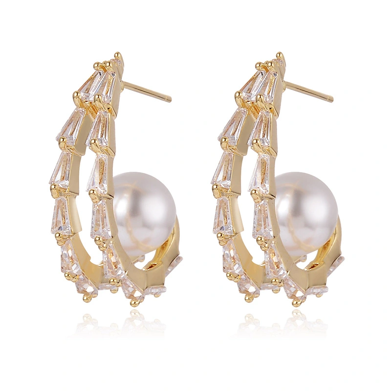 Temperament Female Gentle And Thin Natural Pearl Earrings